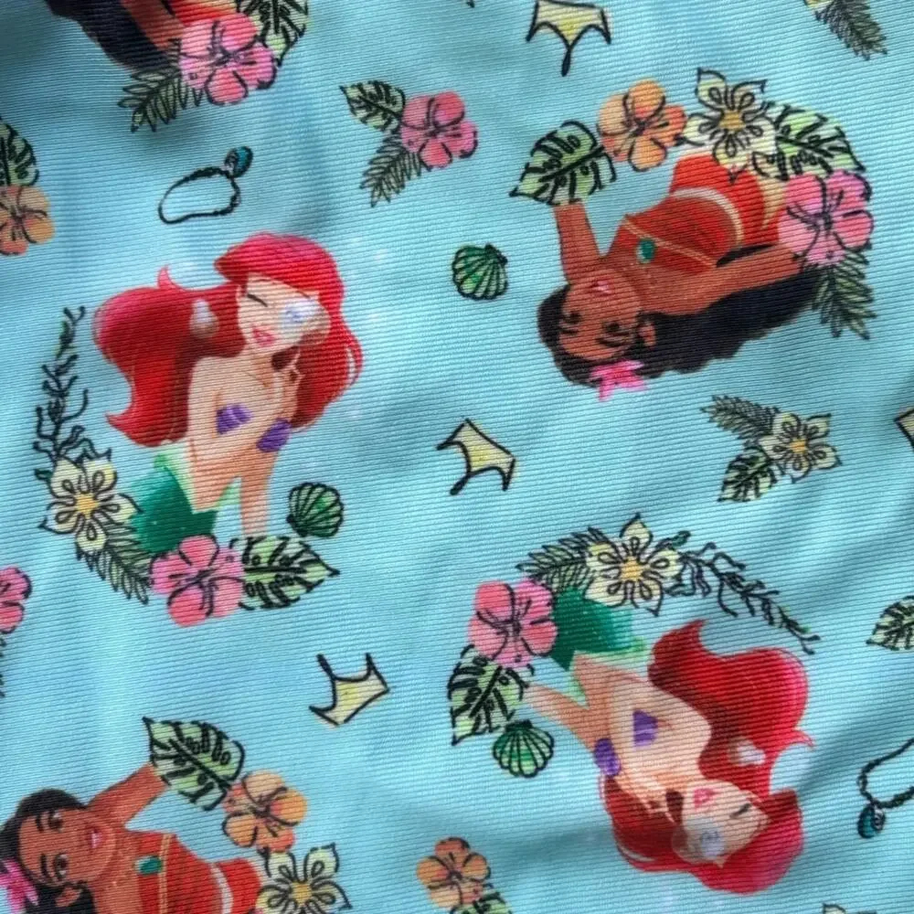 Girls Disney Swim Top Ariel Moana pink ruffle size XS
